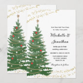 Festive Pine kerstboomster Christelijk bruiloft Kaart (Voorkant / Achterkant)