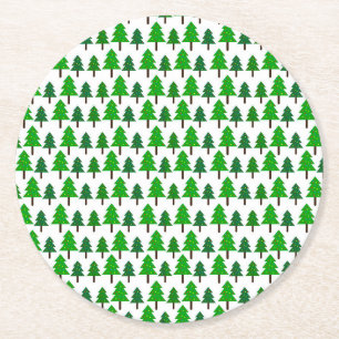 Festive Pine Trees Pattern Onderzetter