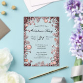 Festive Pink Celebration Baubles Christmas Party Acryl Uitnodigingen (Insitu (Huwelijk))