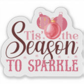 Festive Pink Christmas Joy Sticker (Devant)