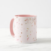 Festive Pink & Gold Pattern Mok (Voorkant links)