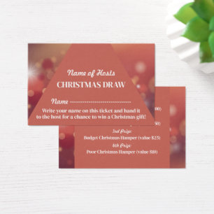 Festive Pink, kerstfeestkaartjes Visitekaartje