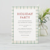 Festive Plaid Holiday Party Invitation (Debout devant)