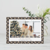 Festive Plaid Stars Croire Photo Carte de Noël (Debout devant)