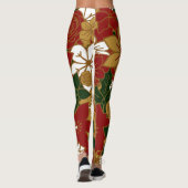 Festive Poinsettia Christmas Floral Leggings (Dos)