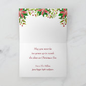 Festive Poinsettia Garland Holiday Card Feestdagen Kaart (Binnen)