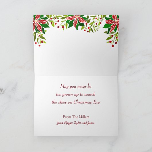 Festive Poinsettia Garland Holiday Card Feestdagen Kaart (Binnen)