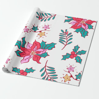 Festive Poinsettia Holiday Cadeaupapier