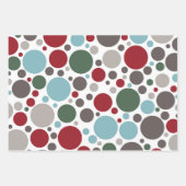 Festive Polka Dot Selection Kerstmis Inpakpapier Vel (Voorkant)