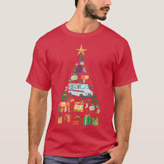 Festive Postman Xmas Tree Design T-shirt
