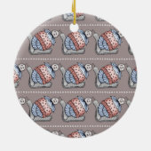 Festive pudding keramisch ornament (Achterkant)