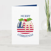 Festive Pudding with | AMERIKAANSE VLAG | Kerstmis Feestdagen Kaart (Voorkant)