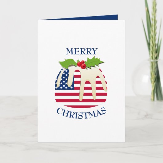 Festive Pudding with | AMERIKAANSE VLAG | Kerstmis Feestdagen Kaart (Voorkant)