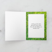 Festive Pudding with Green | GLITTER | Kerstmis Feestdagen Kaart (Binnen)