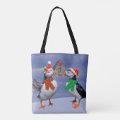 Festive Puffins All Over Print Bag Draagtas (Achterkant)