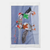 Festive Puffins Kitchen Towel Theedoek (Verticaal)