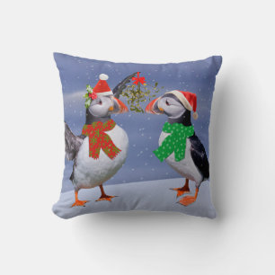 Festive Puffins Pillow Kussen