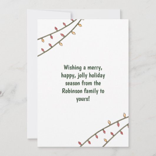 Festive Pug-kerstkaartje met wensen voor feestdag Bedankkaart (Achterkant)