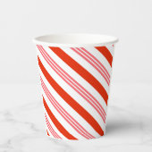 Festive Red aardbery Candy Cane Stripe Kerstmis Papieren Bekers (Voorkant)