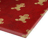 Festive Red and Gold Foil Winter Gingerbrood Man Snijplank (Hoek)