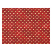 Festive Red and Gold Foil Winter Gingerbrood Man Tafelkleed (Voorkant (Horizontaal))