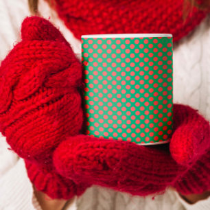 Festive red and green Polka punts patroon Koffiemok