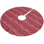 Festive Red and White Scandinavian Knit Pattern Kerstboom Rok (Gekanteld)