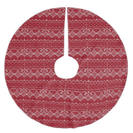Festive Red and White Scandinavian Knit Pattern Kerstboom Rok