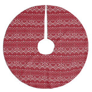 Festive Red and White Scandinavian Knit Pattern Kerstboom Rok