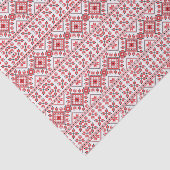 Festive Red Black Classic Nordic Fair Isle Pattern Tissuepapier (Detail)