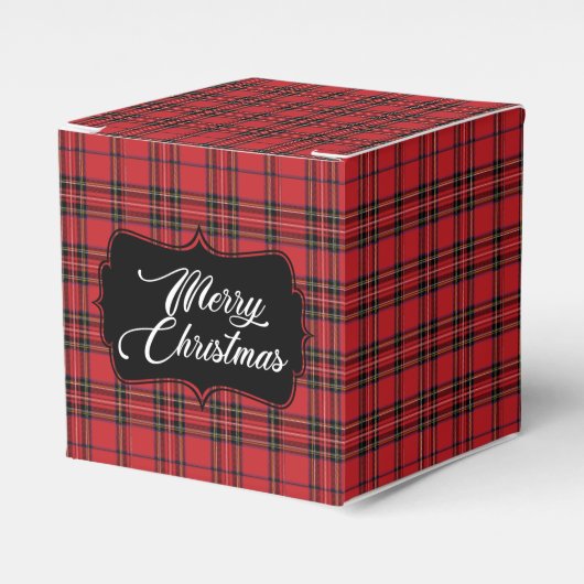 Festive Red & Black Pset-kerstbox Bedankdoosjes (Voorkant Zijde)