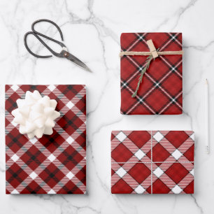 Festive Red, Black & White-kerstcadeautje Inpakpapier Vel