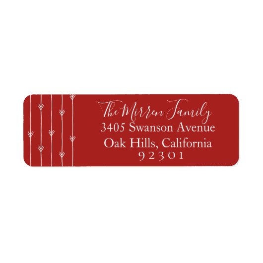Festive Red Boho Return Address Label (Voorkant)
