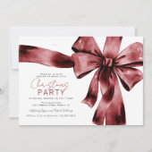 Festive Red Bow Corporate Christmas Party Kaart (Voorkant)