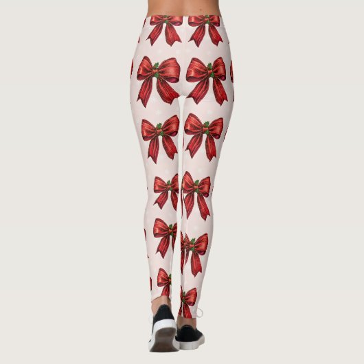 Festive Red Bow Leggings (Dos)
