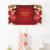 Festive Red Buffalo Check Cadeaus Holiday Party Spandoek (Insitu)