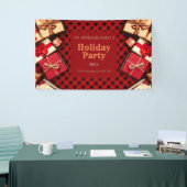Festive Red Buffalo Check Cadeaus Holiday Party Spandoek (Beurs)