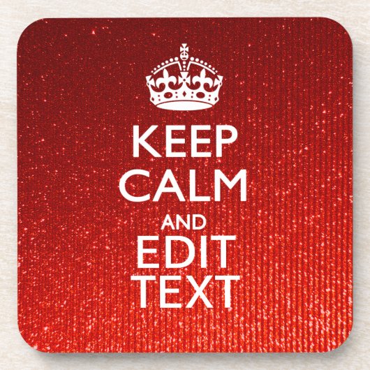 Festive Red Calm for Jouw tekst Drankjes Onderzetter (Voorkant)