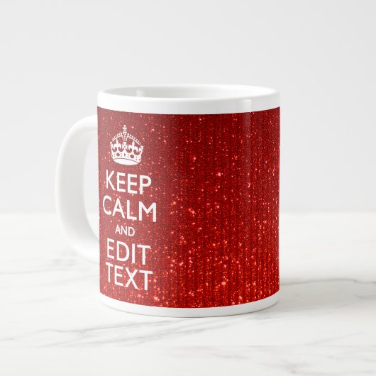 Festive Red Calm for Jouw tekst Extra Grote Mok (Voorkant links)