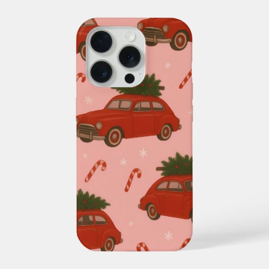 Festive Red Car Christmas Phone Case –Holiday xmas (Verso)