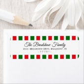 Festive Red en Green Kerstmis-adreslabel Etiket (Insitu)