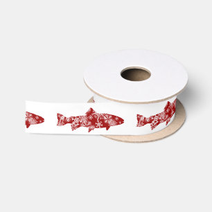 Festive Red- en White Snow-forel Lint