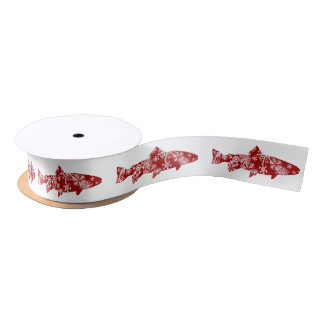 Festive Red- en White Snow-forel Lint