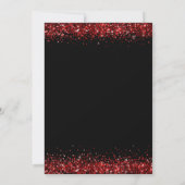 Festive Red Glitter Script Kerstparty Black Kaart (Achterkant)