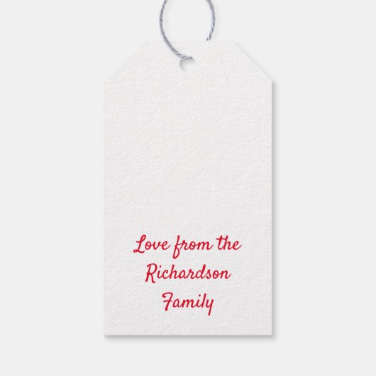 Festive Red Gold Chevron Pattern - Aangepaste cade Cadeaulabel (Achterkant)