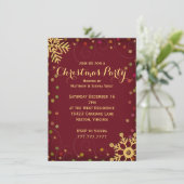 Festive Red Gold Snowflakes kerst Kaart (Staand voorkant)