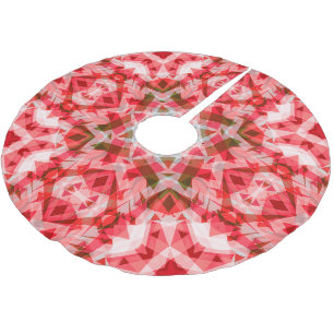 Festive Red Green Geometric Cozy Kerstster Kerstboom Rok