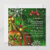Festive Red Green Gold-kerstfeest Kaart (Voorkant)