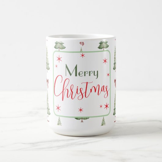Festive Red Green Merry Christmas Mug Koffiemok (Center)
