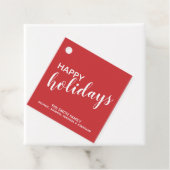 Festive Red "Happy Holidays" Bedankjes Labels (In situ)